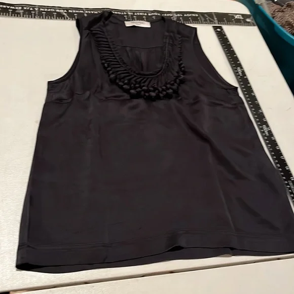 Valentino Roma medium silk camisole ITALY 42AUTHENTIC embellished neckline